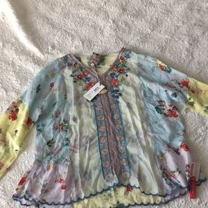 Johnny Was gorgeous chiffon shirt w details